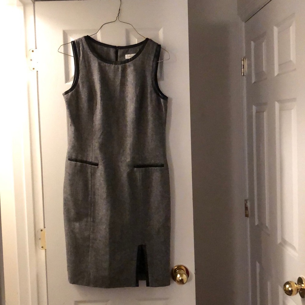 Calvin Klein Slight split gray and black  dress.
